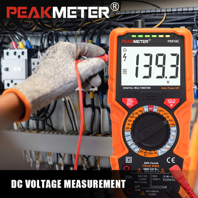 true RMS Digital Multimeter การวัดครบวงจรด้วยอุปกรณ์อุณหภูมิ ความจุ ความถี่ ความปลอดภัยสูง