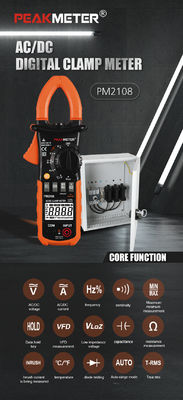 AC/DC Digital CLamp Meter With Ammeter, Voltmeter, Double Mold, Backlight, LCD, Ohmmeter การวัด